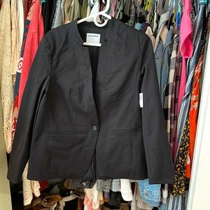 Notched Collar Women’s Black Professional Blazer- Old Navy
